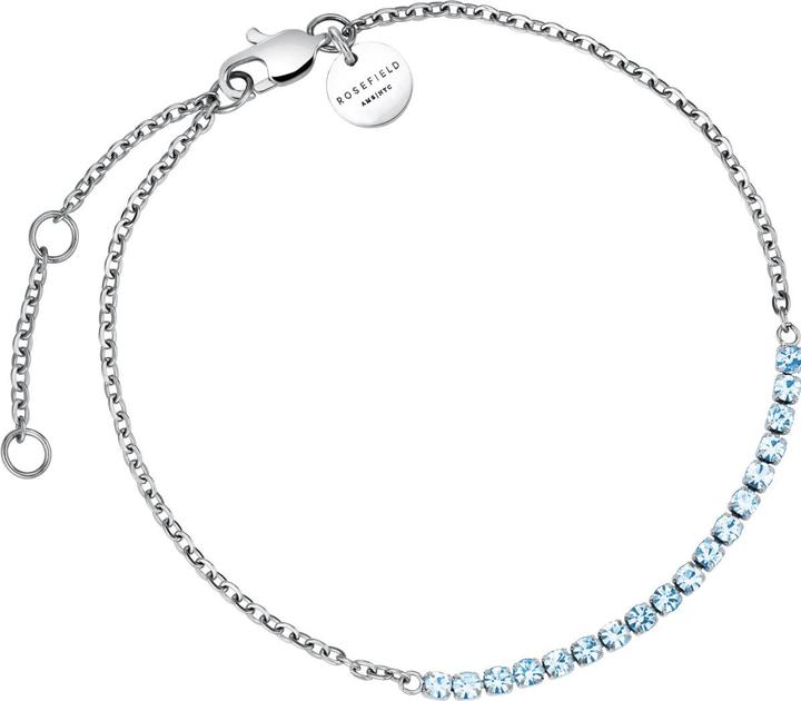 Rosefield Tennis Light Sapphire Bracelet Silver Armband (19.50 cm, Rhodium platiniert Edelstahl 316L)