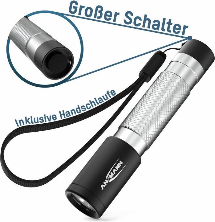 Produktbild Ansmann LED Taschenlampe 50B batteriebetrieben/inkl. 1x Micro AAA (8.50 cm, 55 lm)