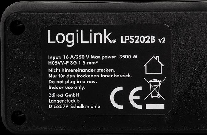 Image du produit LogiLink bandeau de prises (6 x, CEE 7/3, 1.50 m)