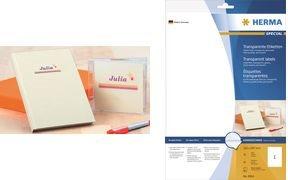 Produktbild HERMA Transparente Inkjet Etiketten A4