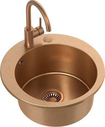 Steiner ART JAMES 210 (Ø51x20) Steingran Art Copper with hand siphon, Naomi tap and plug - copper (51 cm)