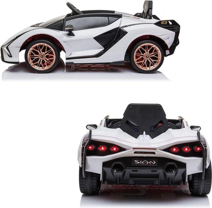 Produktbild Es-toys Elektro Kinderauto „Lamborghini Sian“ – lizenziert – 12V Akku, 2 Motoren -MP3, Ledersitz + (12 V)