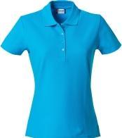 Clique Damen Poloshirt Basic 028231, Baumwolle, türkis, Grösse XL (XL)