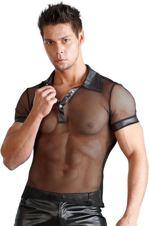 Svenjoyment Netz-Shirt mit Wetlook