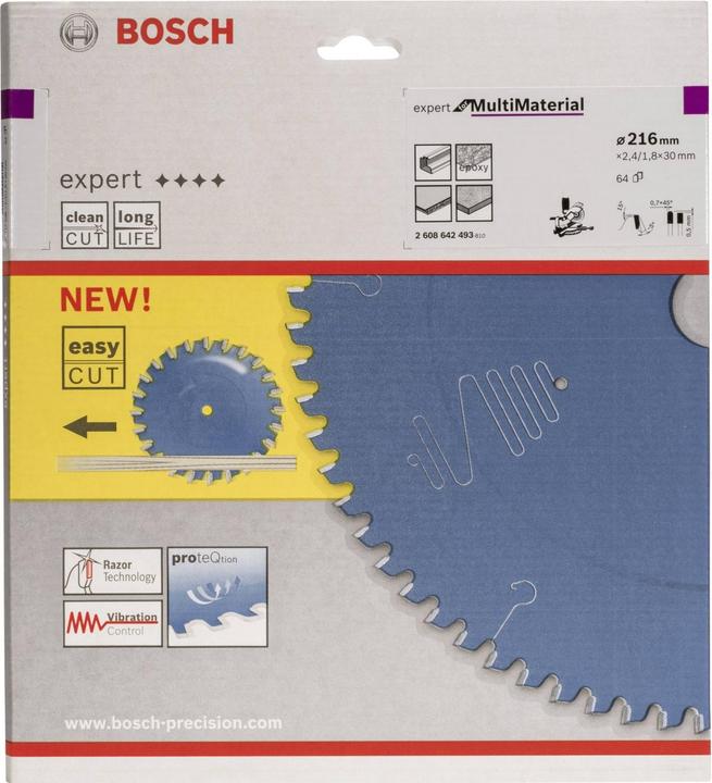 Produktbild Bosch Professional Zubehör Kreissägeblatt Expert for Multi Material, 216 x 30 x 2,4 mm, 64