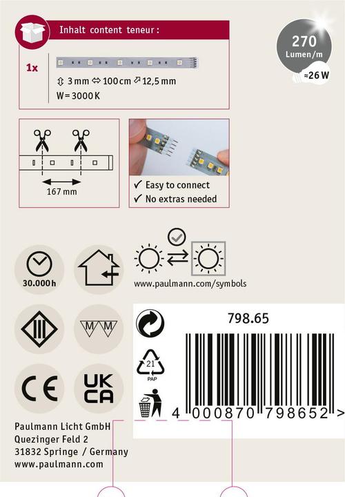 Actual product image Paulmann MaxLED 250 Stripe (RGBW, 100 cm, Indoor)