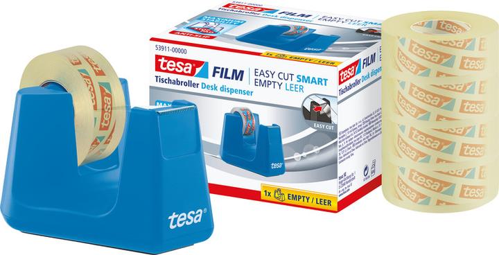Produktbild tesa EASY CUT SMART Klebebandabroller für Tische, mit Anti-Rutsch-Technologie, inkl. 4 Rollen tesafilm