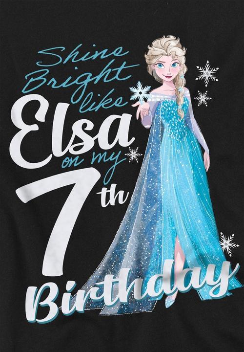Immagine prodotto Disney Frozen Bright Like Elsa Maglietta 7° Compleanno Bambini (128)