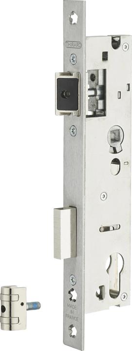 Thirard Boitier de serrure encastrable à cylindre pour porte métallique, axe 30mm, bouts carrés - (Mortise lock)