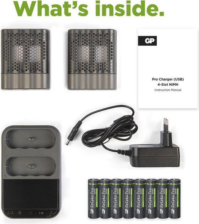 Immagine prodotto GP Batteries Dock caricatore GP ReCyko Pro (1 pz., AA, 2000 mAh, Batteria + Caricabatterie)