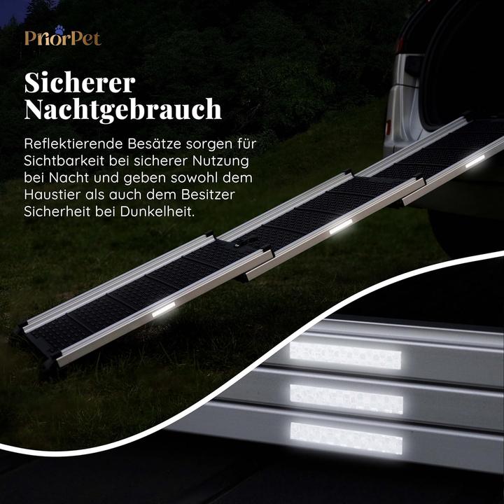 Produktbild Priopret Hunderampe (Hund, Faltbar, Sicherheitsverschluss, Reflektoren)