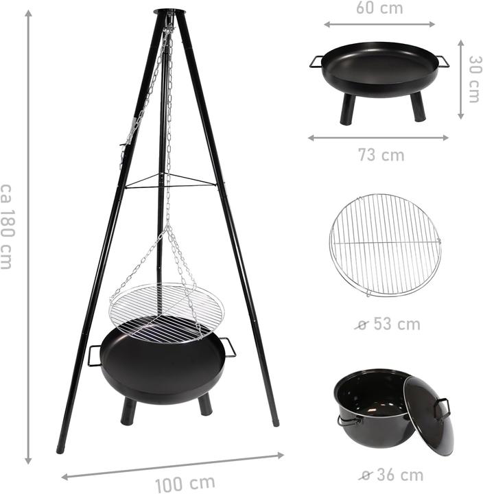 Produktbild Nativ Feuerschale mit Schwenkgrill