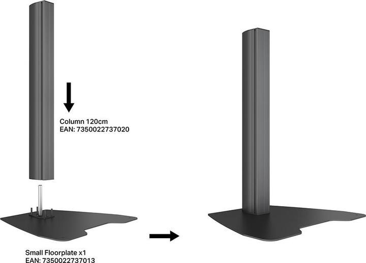 Produktbild Multibrackets Metall Säule zu Pro System, schwarz