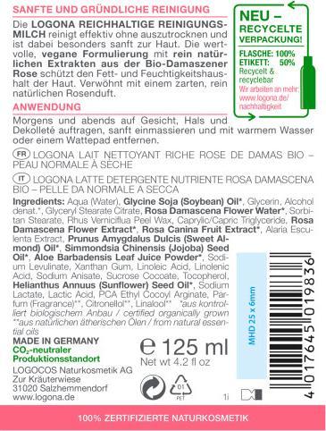 Produktbild Logona Reinigungsmilch reichhaltig 125 ml (Reinigungsmilch, 125 ml)