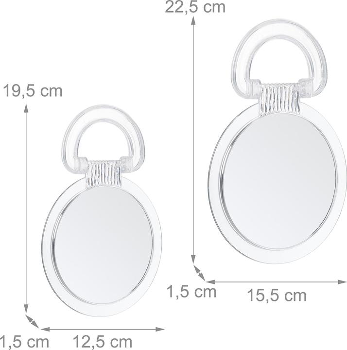 Actual product image Relaxdays 2-piece folding mirror set (15.5 x 1.5 x 22.5 cm)