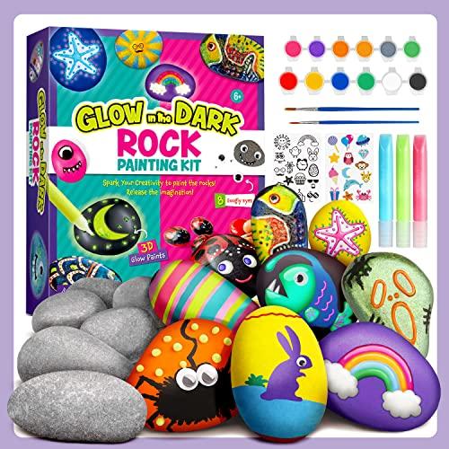 Produktbild Activity Board Nachtleuchtende Steine Malen Kinder Set Steine Bastelsets Malset für Kinder Bastelset