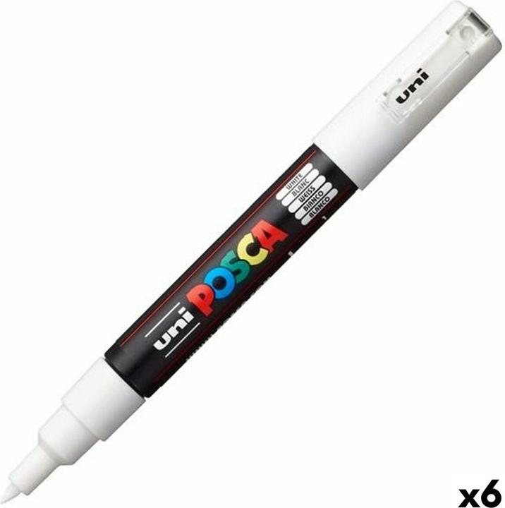 Actual product image Posca Marker PC-1M round tip (Black, 1 mm, 6 x)
