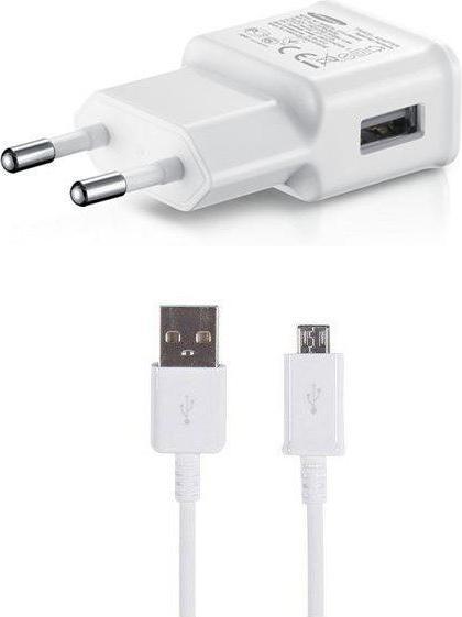 Immagine prodotto Samsung EP-TA200EWE + ECB-DU4EWE Caricabatterie da viaggio 15W + cavo dati microUSB Bianco (OOB (15 W)