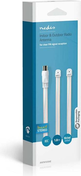 Immagine prodotto Nedis Antenna FM per interni ed esterni 87,5-108 MHz Al