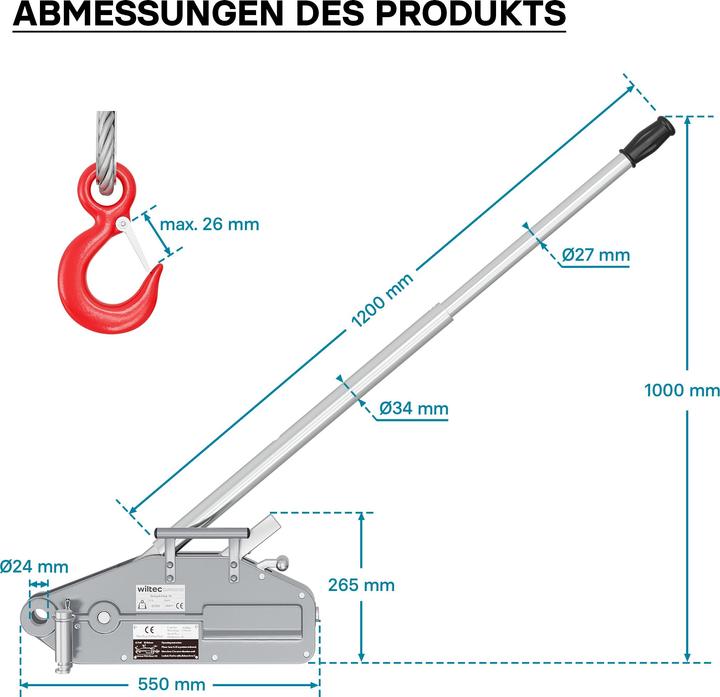 Produktbild Wiltec Seilwinde
