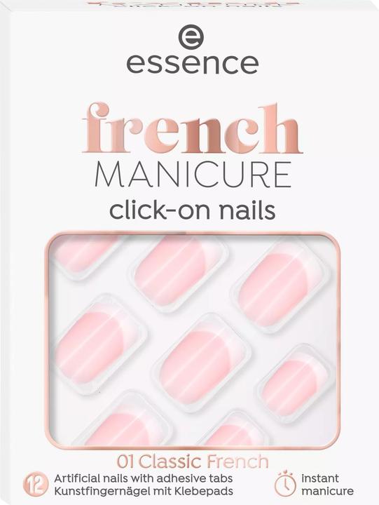 Actual product image essence French Manicure click-on Nails 12 pieces (Artificial nails, Nude)