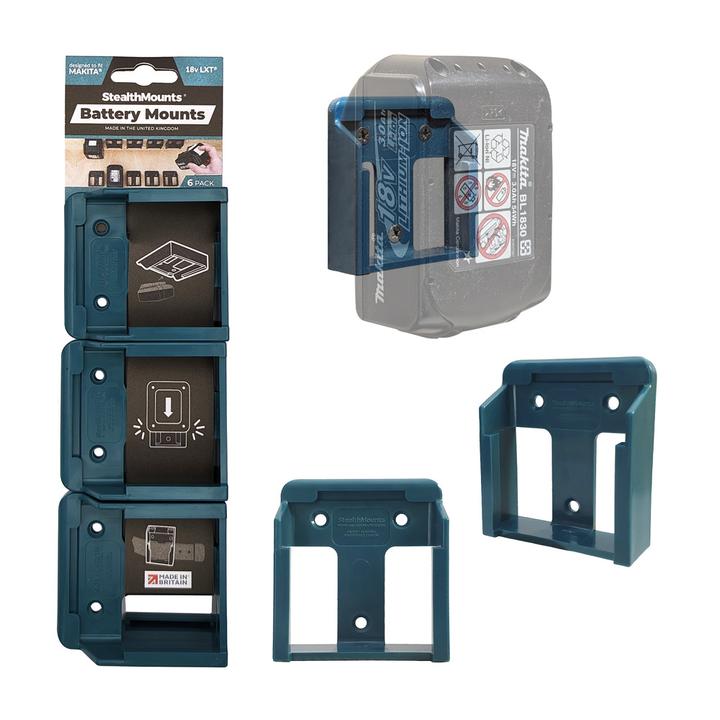 Productafbeelding StealthMounts BM-MK18-BLU-6 Blauwe accuhouder voor Makita 18v (set van 6)