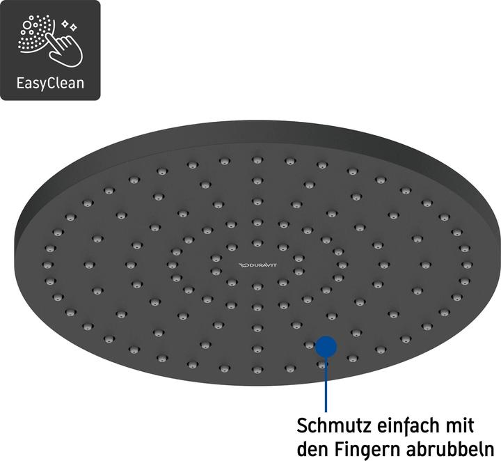 Produktbild Duravit Kopfbrause 1 jet, 250 schwarz matt (1 Strahlarten, 21 l/min)