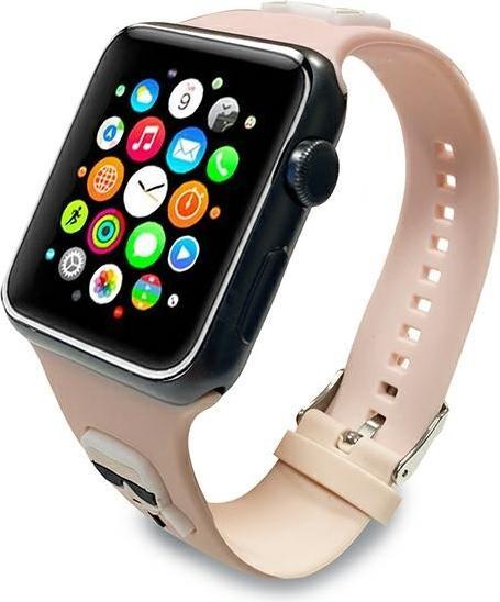 Actual product image Karl Lagerfeld Pasek KLAWMSLCKP Apple Watch 38/40/41mm ró?owy/pink strap Silicone Karl & Choupette H