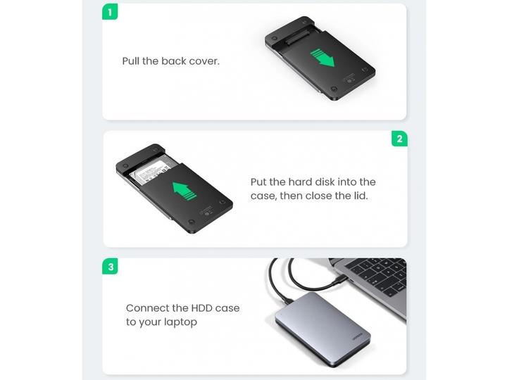 Actual product image Ugreen Aluminium housing (2.5")