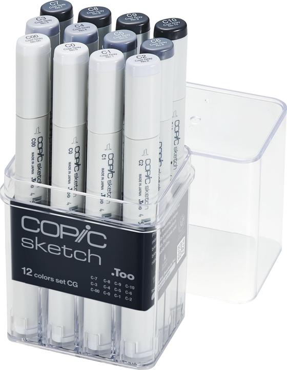 Image du produit Copic Marqueur sketch, jeu de 12 "Gris "ne CG". (Gris, 3 mm, 12 x)