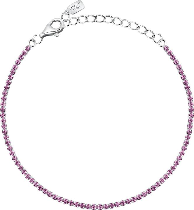 La Petite Story - Silver tennis bracelet with pink zircons Silver LPS05AWV65 (19 cm, Silber 925)
