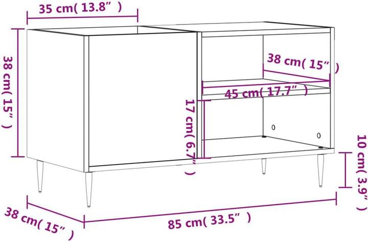 Produktbild VidaXL Plattenschrank Räuchereiche 85x38x48 cm Holzwerkstoff