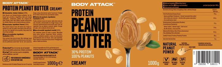 Nährwerte und Zutaten Body Attack Peanut Butter (1000 g)