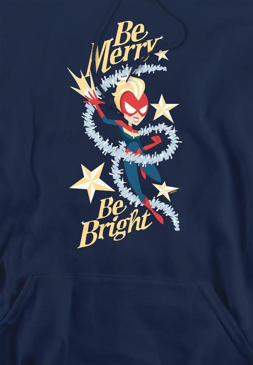 Immagine prodotto Captain Marvel Be Merry Be Bright Felpa con Cappuccio Uomo (L)