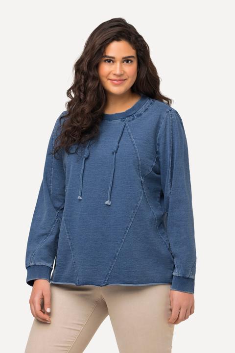 Produktbild Ulla Popken Sweatshirt, Schmucknähte, offenkantig, Rundhals, Langarm (46, 48)