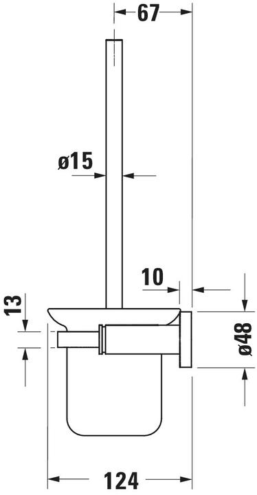 Actual product image Duravit Brush set D-CODE for wall mounting, glass matt chrome