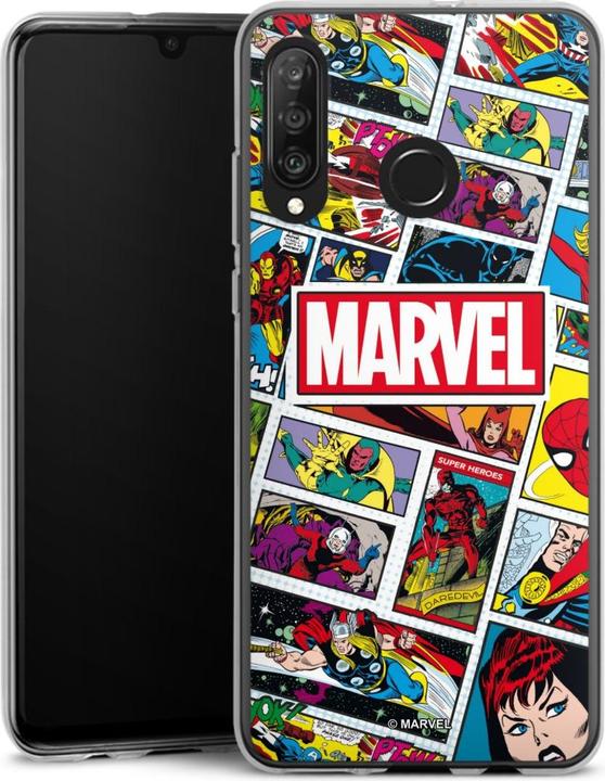 Produktbild DeinDesign Silikon Hülle für Huawei P30 Lite Handyhülle Case Smartphone Schutzhülle Comic Marvel (Huawei P30 Lite)