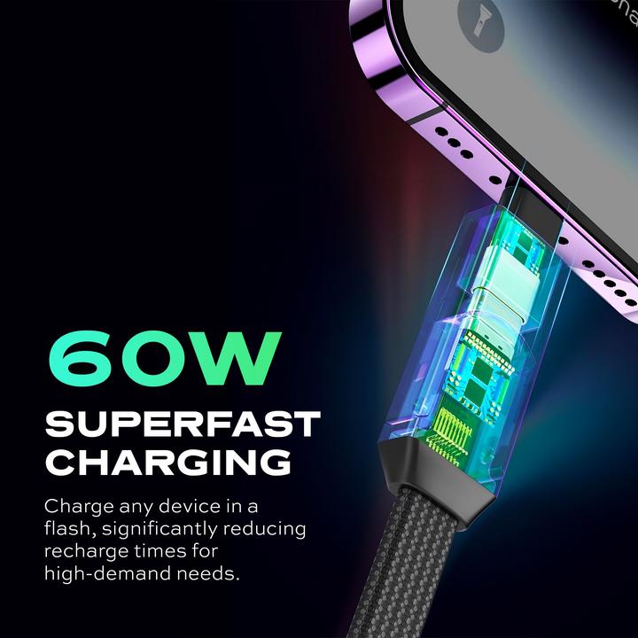 Produktbild Statik HexCharge Keychain Cable (0.16 m, 60 W)