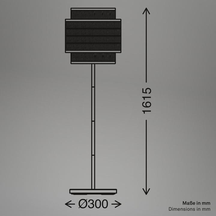 Produktbild Briloner Stehleuchte, Schwarz / Natur, exkl.1x E27/max. 10W (E27)