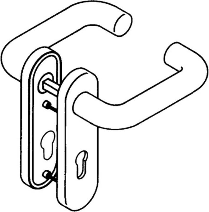 Produktbild Hewi Kurzschildgarnitur 111R01.110 97 Kunststoff 97 PZ abgerundet Drückergarnitur (Türgriff)