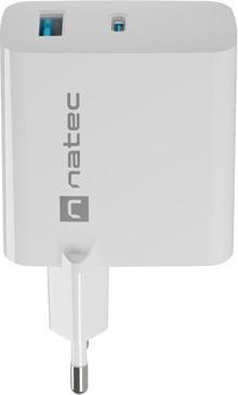 Produktbild Genesis Ladowarka sieciowa Natec Ribera Gan 1x USB-A + 1x USB-C 45W biala (45 W)