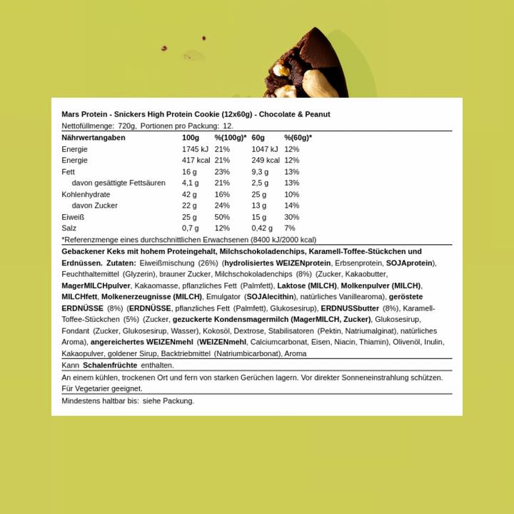 Produktbild Mars Snickers Hi Protein (Schokolade und Erdnüsse, 12 Stk., 720 g)