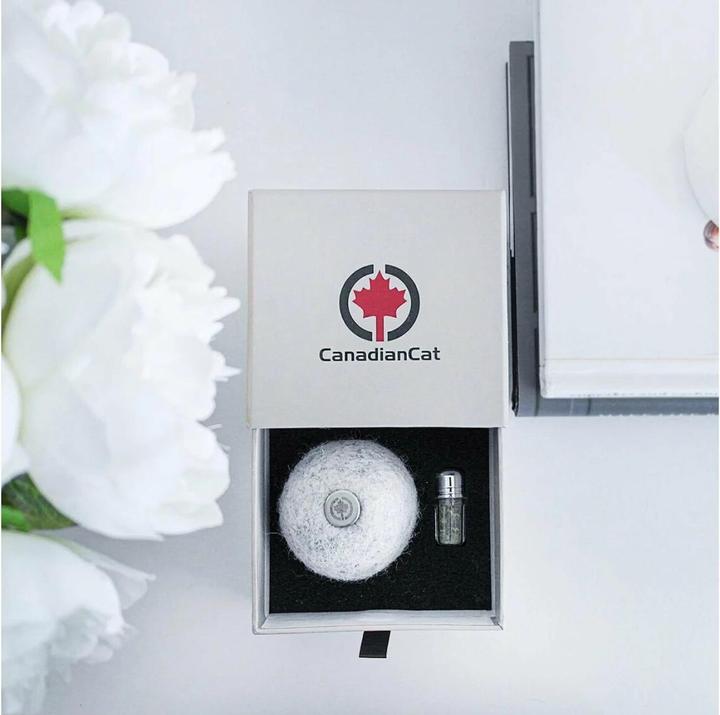 Actual product image CanadianCat Cat toy felt ball with scent bag (Cat ball toy)