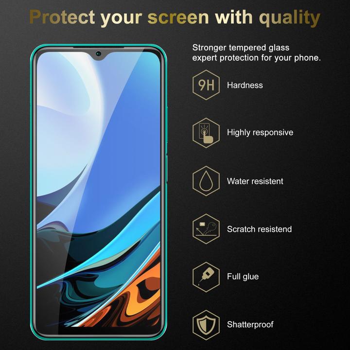 Actual product image Cadorabo Tempered protective glass (1 Piece, Xiaomi Poco M3, Xiaomi Redmi 9T)