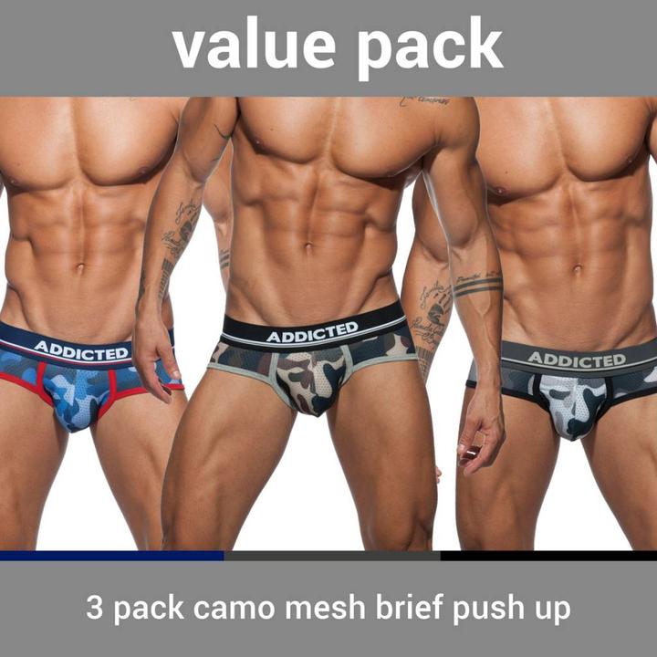 Addicted Three Pack Camo Brief (XXL, 3er Pack)