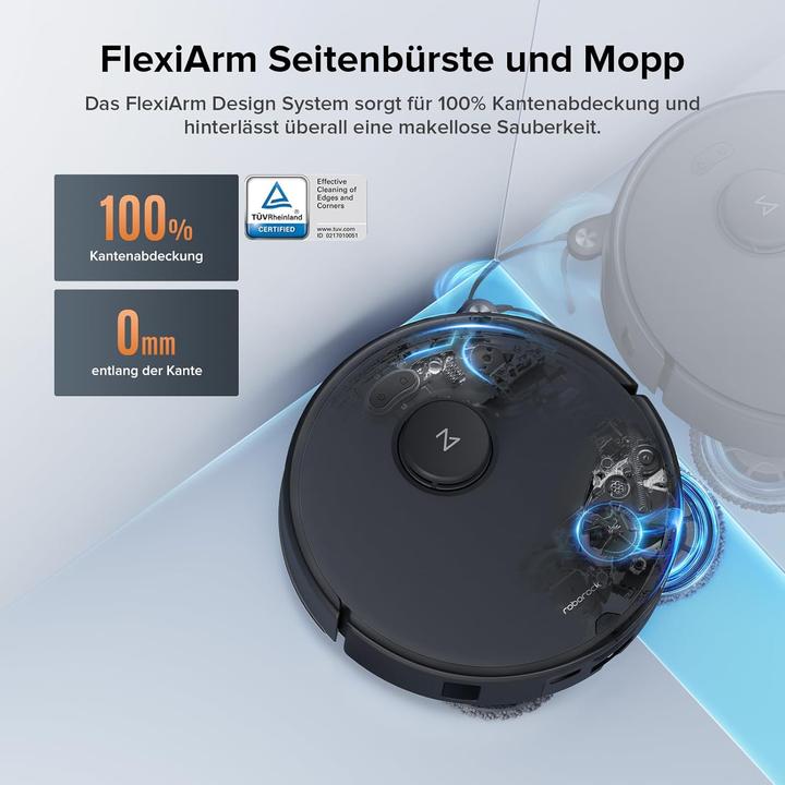 Produktbild Roborock Qrevo Edge S5A Saugroboter mit Wischfunktion,Dual Anti-Tangle-System,17kPa,FlexiArm,Schwarz (Saugroboter)