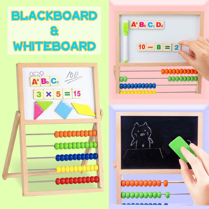 Produktbild Activity Board Grundschul-Rechenschieber Abakus, Abakus-Rechner Kinderabakus Zählrahmen mit Kreidetafel &