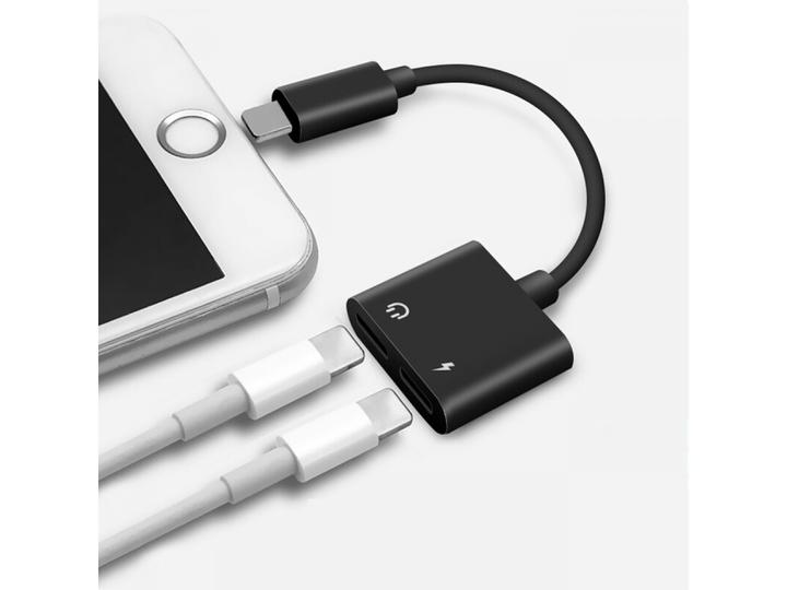 Actual product image PowerGuard Dual Lightning Audio & Charge Adapter Splitter (Lightning, Lightning)