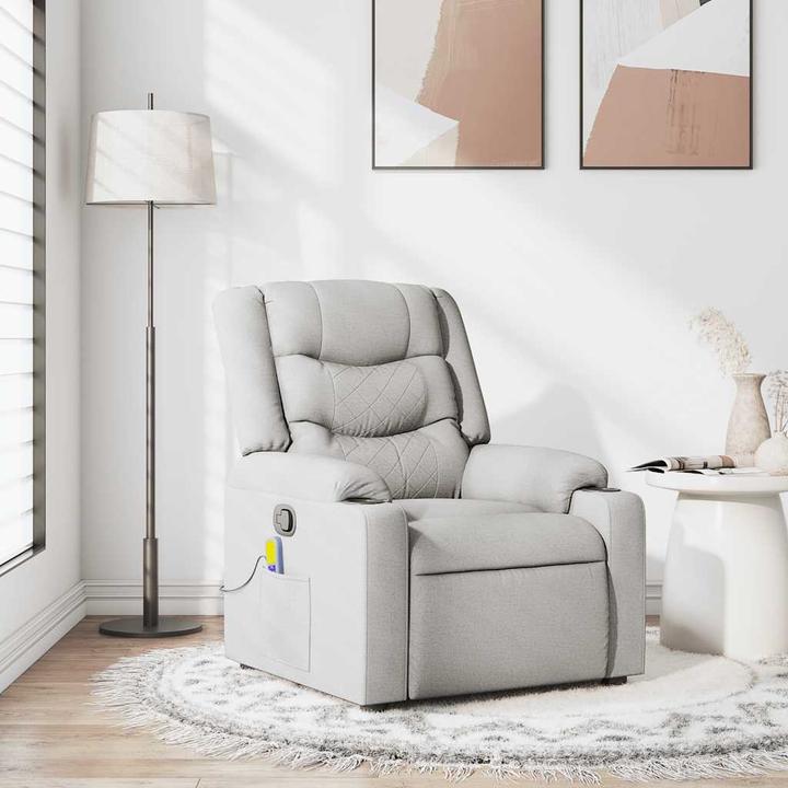 Actual product image VidaXL Massage chair cloud grey fabric