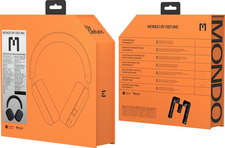 Produktbild Defunc Kopfhörer Mondo Schwarz (ANC, 45 h, Kabellos)
